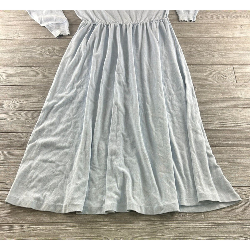 VTG Polo Ralph Lauren Womens Size Large Knit Henley Light Blue Maxi Dress Long - Picture 5 of 9